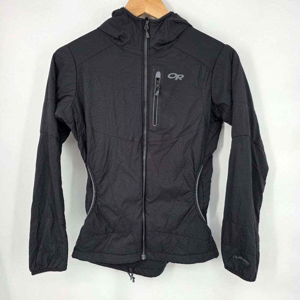 Outdoor Research Ascendant Hoody Jacket Womens XS Black Pertex Polartec‎